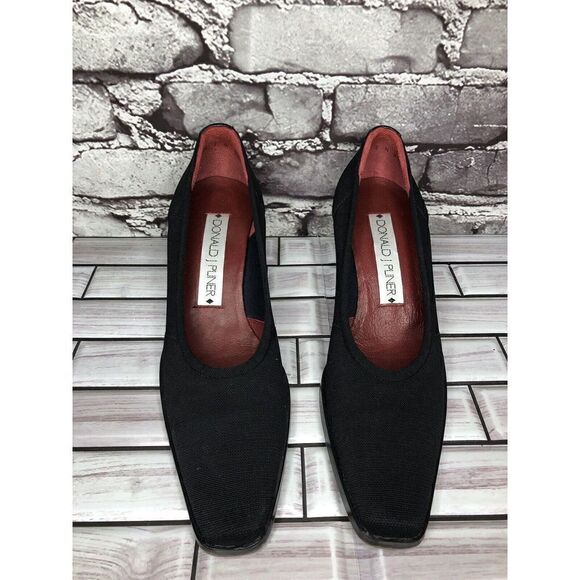 Donald J. Pliner Black Synthetic Square Toe Dress Heels Women’s Sz 7N US/37.5EU - Picture 4 of 16